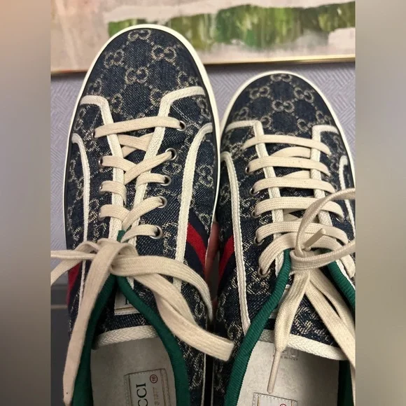 Men's Size 16 New Never Worn gucci 1977 Sneaker Navy with Gucci Details